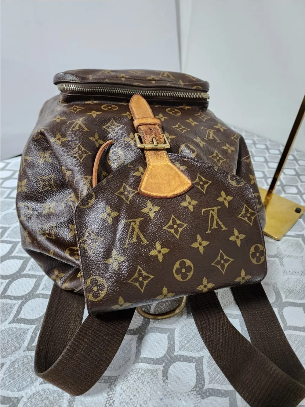 LOUIS VUITTON Monogram Montsouris GM Backpack Brown